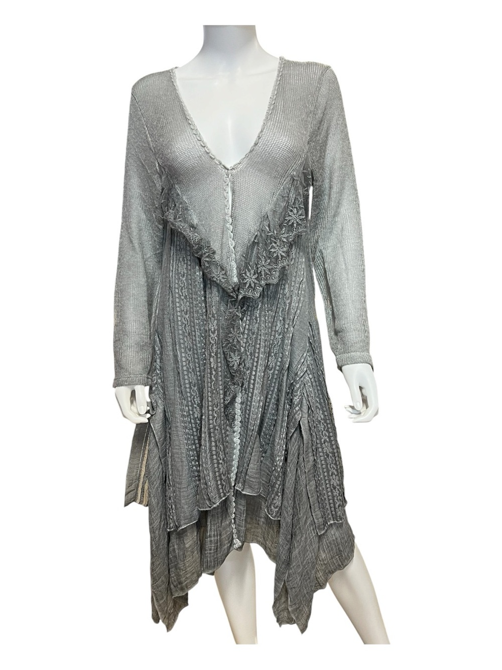 🆕 NWT Kamana Gray Longline Open-Front Cardigan | Medium